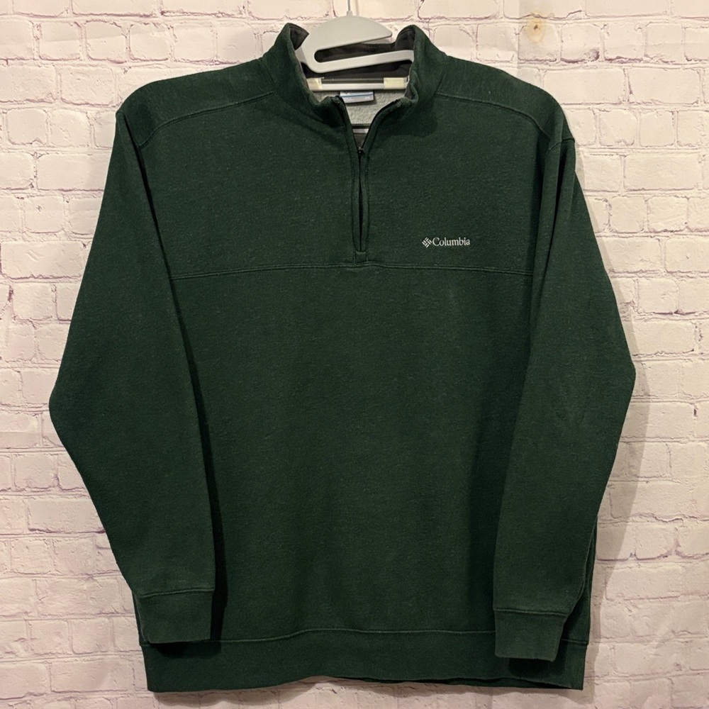 Columbia Men's Deep Green Zip-Up Sweater Sz: XXL